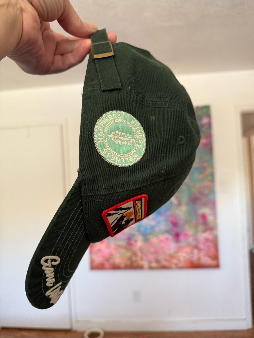 Free People dark green baseball hat with patches - Picture 5 of 5